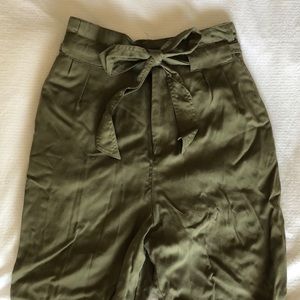 Olive Green Paperbag Pants